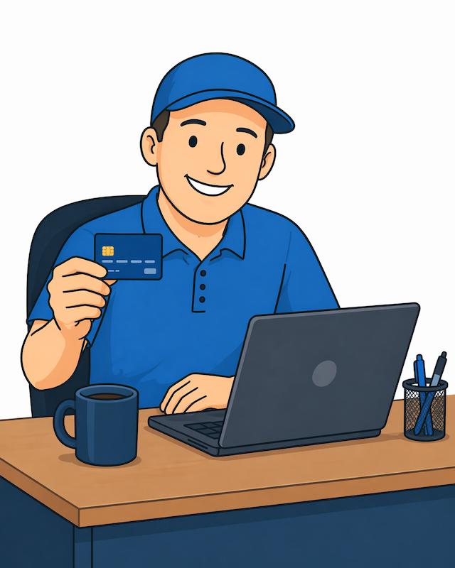 Credit card used to illustrate simple monthly pricing